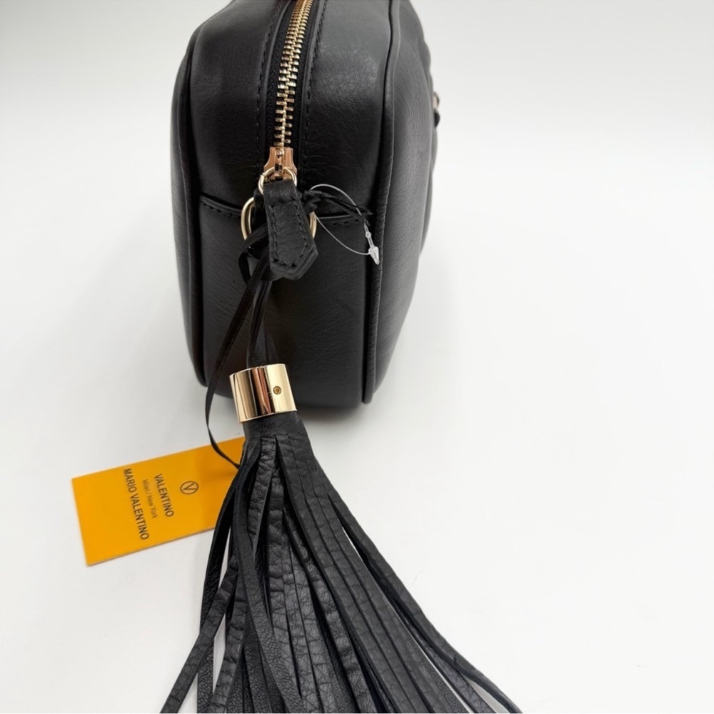 Valentino Mario Valentino Mia Signature Black Leather Crossbody Bag/Dust Bag NWT - Picture 3 of 7